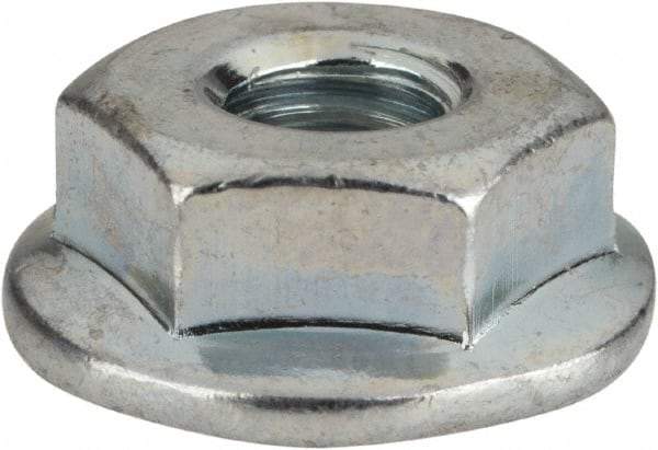 Value Collection - #12-24, 19/32" Flange Diam, Serrated Flange Nut - Grade Grade 2 Steel, Zinc-Plated Finish, 0.236" Flange Height - Exact Industrial Supply