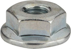 Value Collection - #12-24, 19/32" Flange Diam, Serrated Flange Nut - Grade Grade 2 Steel, Zinc-Plated Finish, 0.236" Flange Height - Exact Industrial Supply