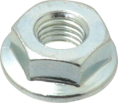 Value Collection - 1/4-28, 19/32" Flange Diam, Serrated Flange Nut - Grade Grade 2 Steel, Zinc-Plated Finish, 0.236" Flange Height - Exact Industrial Supply