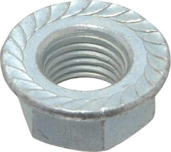 Value Collection - 3/8-24, 3/4" Flange Diam, Serrated Flange Nut - Grade Grade 2 Steel, Zinc-Plated Finish, 0.347" Flange Height - Exact Industrial Supply