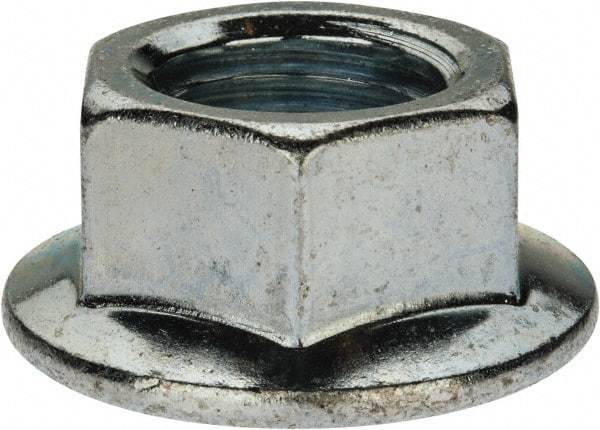 Value Collection - 7/8-9, 1.682" Flange Diam, Serrated Flange Nut - Grade Grade 2 Steel, Zinc-Plated Finish, 1.513" Flange Height - Exact Industrial Supply