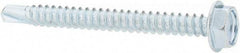 Value Collection - #10, Hex Washer Head, Hex Drive, 2" Length Under Head, #3 Point, Self Drilling Screw - Grade 1016-1024 Steel, Zinc-Plated Finish - Exact Industrial Supply