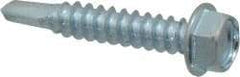 Value Collection - #12, Hex Washer Head, Hex Drive, 1-1/4" Length Under Head, #3 Point, Self Drilling Screw - Grade 1016-1024 Steel, Zinc-Plated Finish - Exact Industrial Supply