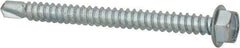 Value Collection - #12, Hex Washer Head, Hex Drive, 2-1/2" Length Under Head, #3 Point, Self Drilling Screw - Grade 1016-1024 Steel, Zinc-Plated Finish - Exact Industrial Supply