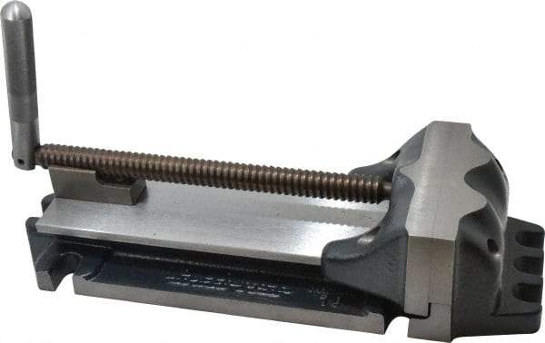 Cardinal Tool - 8" Jaw Opening Capacity x 2" Throat Depth, Horizontal Drill Press Vise - 6" Wide Jaw, Stationary Base, Rapid Action, 17" OAL x 3-7/8" Overall Height, Steel - Exact Industrial Supply
