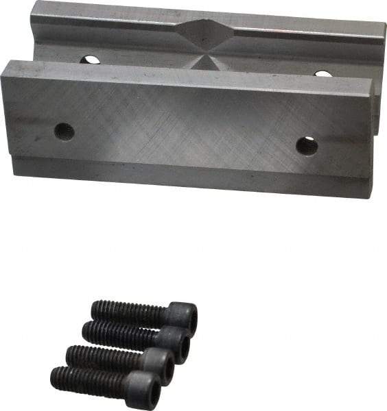 Cardinal Tool - 6" Wide x 2mm High, Step Vise Jaw - Hard, Steel, Fixed Jaw, Compatible with 6" Vises - Exact Industrial Supply