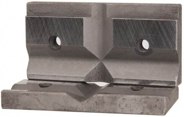 Cardinal Tool - 3" Wide x 1.5mm High, V-Groove Vise Jaw - Hard, Steel, Fixed Jaw, Compatible with 3" Vises - Exact Industrial Supply