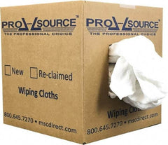 PRO-SOURCE - Wide Virgin Cotton Rags - White, Fleece and Sweatshirt, Low Lint, 5 Lbs. at 3 to 4 per Pound, Box - Exact Industrial Supply