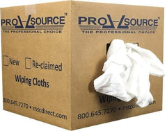 PRO-SOURCE - Wide Virgin Cotton Rags - White, Fleece and Sweatshirt, Low Lint, 10 Lbs. at 3 to 4 per Pound, Box - Exact Industrial Supply