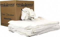 PRO-SOURCE - 19 Inch Long x 16 Inch Wide Virgin Utility Cotton Towels - White, Terry Cloth, Low Lint, 5 Lbs. at 3 to 4 per Pound, Box - Exact Industrial Supply