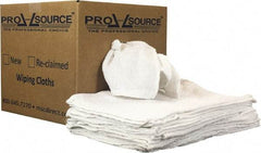 PRO-SOURCE - 19 Inch Long x 16 Inch Wide Virgin Utility Cotton Towels - White, Terry Cloth, Low Lint, 10 Lbs. at 3 to 4 per Pound, Box - Exact Industrial Supply