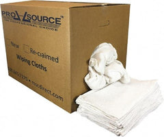 PRO-SOURCE - 19 Inch Long x 16 Inch Wide Virgin Utility Cotton Towels - White, Terry Cloth, Low Lint, 50 Lbs. at 3 to 4 per Pound, Box - Exact Industrial Supply