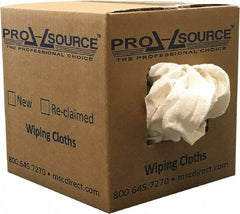 PRO-SOURCE - Reclaimed Cotton Polishing and Dust Cloths - White, Flannel, Low Lint, 5 Lbs. at 3 to 4 per Pound, Box - Exact Industrial Supply