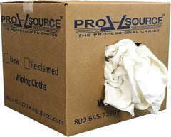 PRO-SOURCE - Reclaimed Cotton Polishing and Dust Cloths - White, Flannel, Low Lint, 10 Lbs. at 3 to 4 per Pound, Box - Exact Industrial Supply