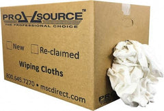 PRO-SOURCE - Reclaimed Cotton Polishing and Dust Cloths - White, Flannel, Low Lint, 25 Lbs. at 3 to 4 per Pound, Box - Exact Industrial Supply