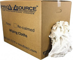 PRO-SOURCE - Reclaimed Cotton Polishing and Dust Cloths - White, Flannel, Low Lint, 50 Lbs. at 3 to 4 per Pound, Box - Exact Industrial Supply