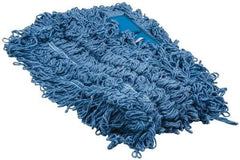 PRO-SOURCE - 48" Long x 5" Wide Yarn Blend Dust Mop Head - Snap-On, Blue, Looped Head - Exact Industrial Supply