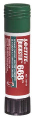 Loctite - 19 Gal Stick, Green, Low Strength Semisolid Retaining Compound - Series 668, 24 hr Full Cure Time, Heat Removal - Exact Industrial Supply