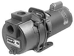 American Machine & Tool - 115/230 Volt, 1 Phase, 1 HP, High Pressure Self Priming Centrifugal Booster Pump - 1-1/2 Inch Inlet, 44 Head Pressure, Cast Iron Housing, Bronze Impeller, Buna N Seal - Exact Industrial Supply