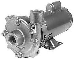 American Machine & Tool - 208-220/440 Volt, 3 Phase, 1/2 HP, Cast Iron Straight Pump - 1-1/4 Inch Inlet, 1 Inch Outlet, 86 Max Head psi, Bronze Impeller - Exact Industrial Supply