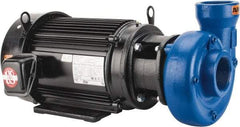 American Machine & Tool - 230/460V Volt, 3 Phase, 10 HP, Cast Iron Straight Pump - 3 Inch Inlet, 3 Inch Outlet, 98 Max Head psi, Stainless Steel Impeller, Buna-N Seal - Exact Industrial Supply