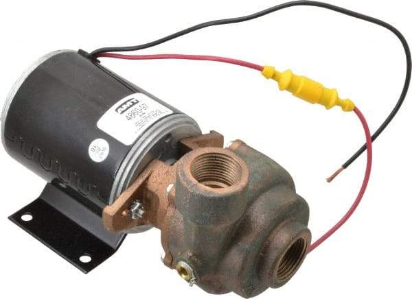 American Machine & Tool - 12 Volt, 1/8 hp, 3/4 Inlet, Bronze Utility Pump - 12.5 Max Head Pressure, 3/4 Inch Outlet - Exact Industrial Supply
