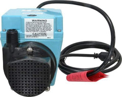 Little Giant Pumps - 1/12 HP, 10.6 psi, Aluminum Miniature Submersible Pump - 3/4 Inch Inlet, 1/2 Inch Outlet, 6 Ft. Long Power Cord, 3.5 Amp - Exact Industrial Supply