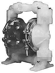 SandPIPER - 1/2" NPT, Nonmetallic, Air Operated Diaphragm Pump - PTFE Diaphragm, PVDF Housing - Exact Industrial Supply