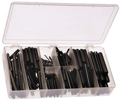 Precision Brand - 300 Piece, 1/16 to 3/8" Pin Diam, Spring Pin Assortment - 1/4 to 2-1/2" Long, Steel - Exact Industrial Supply