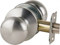 Schlage - 1-3/8 to 1-7/8" Door Thickness, Satin Chrome Passage Knob Lockset - Exact Industrial Supply