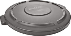 Rubbermaid - Round Lid for Use with 10 Gal Round Trash Cans - Gray, Polyethylene, For 2632 Brute Trash Cans - Exact Industrial Supply