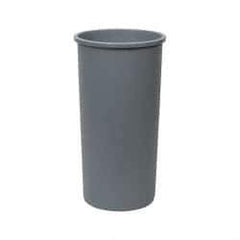 Rubbermaid - 22 Gal Gray Round Trash Can - Polyethylene, 30-1/8" High - Exact Industrial Supply