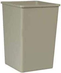 Rubbermaid - 35 Gal Gray Square Trash Can - Polyethylene, 27-5/8" High x 19-1/2" Long x 19-1/2" Wide - Exact Industrial Supply