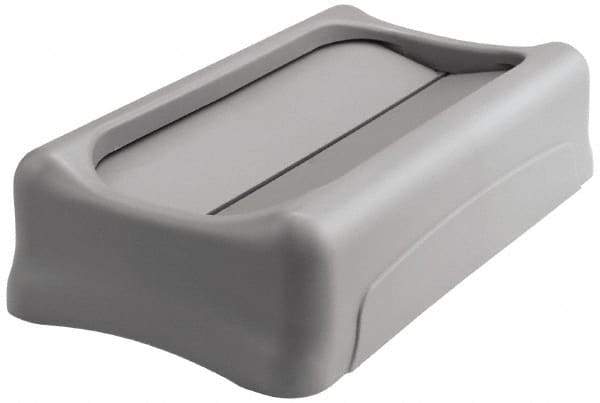 Rubbermaid - Rectangle Lid for Use with 23 Gal Rectangular Trash Cans - Gray, Plastic, For Slim Jim Trash Cans - Exact Industrial Supply