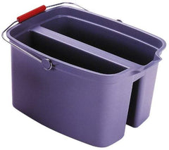 Rubbermaid - 19 Qt Plastic Double Pail - 9" Long x 10" High x 14-1/2" Wide, Gray, Steel Handle - Exact Industrial Supply