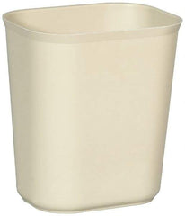 Rubbermaid - 14 Qt Beige Rectangle Trash Can - Fiberglass, 12-1/4" High x 11-1/8" Long x 8-1/4" Wide - Exact Industrial Supply