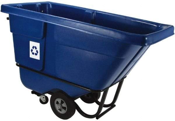 Rubbermaid - 1/2 Cu Yd Blue Rectangle Recycling Container - Polyethylene, 38-5/8" High x 60-1/2" Long x 28" Wide - Exact Industrial Supply