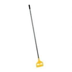 Rubbermaid - 60" Fiberglass Quick Connect Mop Handle - 1 to 1-1/4" Wet Mop Head Band, Plastic Connector, Use with Wet Mops - Exact Industrial Supply