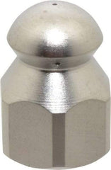 Value Collection - 4,200 psi Fixed, Stainless Steel, Sewer Pressure Washer Nozzle - 6mm Orifice Diam, 1/4" Thread, FPT, Polished - Exact Industrial Supply