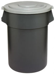 55 Gal Round Gray Trash Can Polyethylene