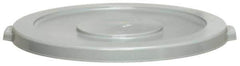 Continental - Round Lid for Use with 44 Gal Round Trash Cans - Gray, Polyethylene, For Huskee Trash Cans - Exact Industrial Supply