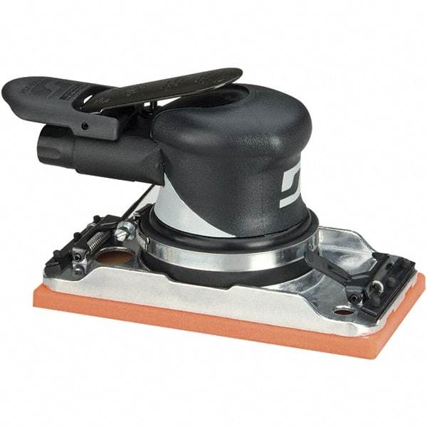 Dynabrade - 10,000 OPM, 16 CFM Air Consumption, Palm Air Orbital Sander - Rectangular Pad, 1/4 NPT Inlet - Exact Industrial Supply