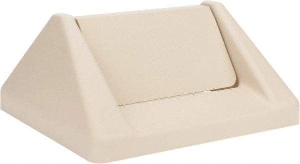 Continental - Square Lid for Use with 25 & 32 Gal Trash Cans - Beige, Polypropylene, For Swingline Trash Cans - Exact Industrial Supply