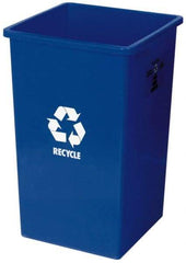 Continental - 25 Gal Blue Square Recycling Container - Polyethylene - Exact Industrial Supply