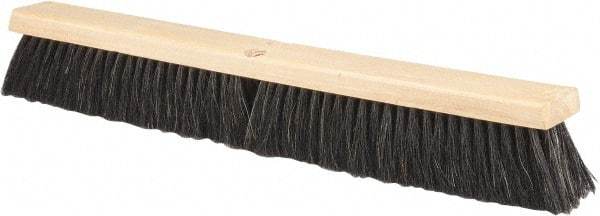 PRO-SOURCE - 24" General Purpose Horsehair Push Broom - 3" Bristle Length, Wood Block, Threaded Handle Connection, Handle Sold Separately - Exact Industrial Supply