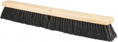 PRO-SOURCE - 24" General Purpose Horsehair Push Broom - 3" Bristle Length, Wood Block, Threaded Handle Connection, Handle Sold Separately - Exact Industrial Supply