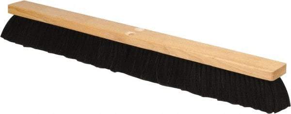 PRO-SOURCE - 30" General Purpose Horsehair Push Broom - 3" Bristle Length, Wood Block, Threaded Handle Connection, Handle Sold Separately - Exact Industrial Supply