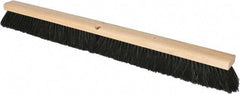 PRO-SOURCE - 36" General Purpose Horsehair Push Broom - 3" Bristle Length, Wood Block, Threaded Handle Connection, Handle Sold Separately - Exact Industrial Supply