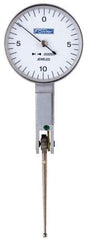 Fowler - 0.02 Inch Range, 0.0005 Inch Dial Graduation, Horizontal Dial Test Indicator - 1 Inch White Dial, 0-10-0 Dial Reading - Exact Industrial Supply