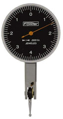 Fowler - 0.0001 Inch Dial Graduation, Dial Test Indicator - 1 Inch White Dial, 0-4-0 Dial Reading - Exact Industrial Supply